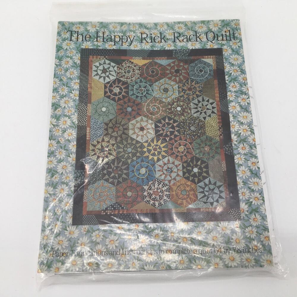 Karen K Stone Happy Rick-Rack Quilt Pattern Kaleidoscope Hexagon Star FPP New